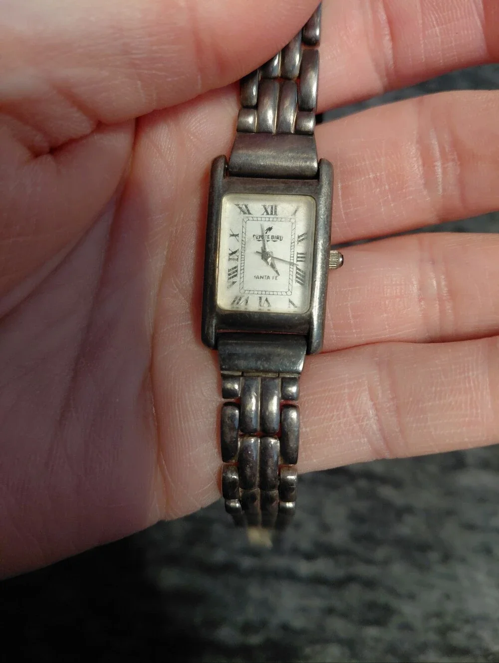 Vtg Peyote Bird Santa Fe Sterling Silver Watch 925 Roman Numeral Southwest CC